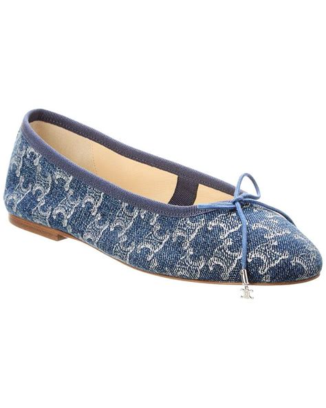 celine denim ballet flats